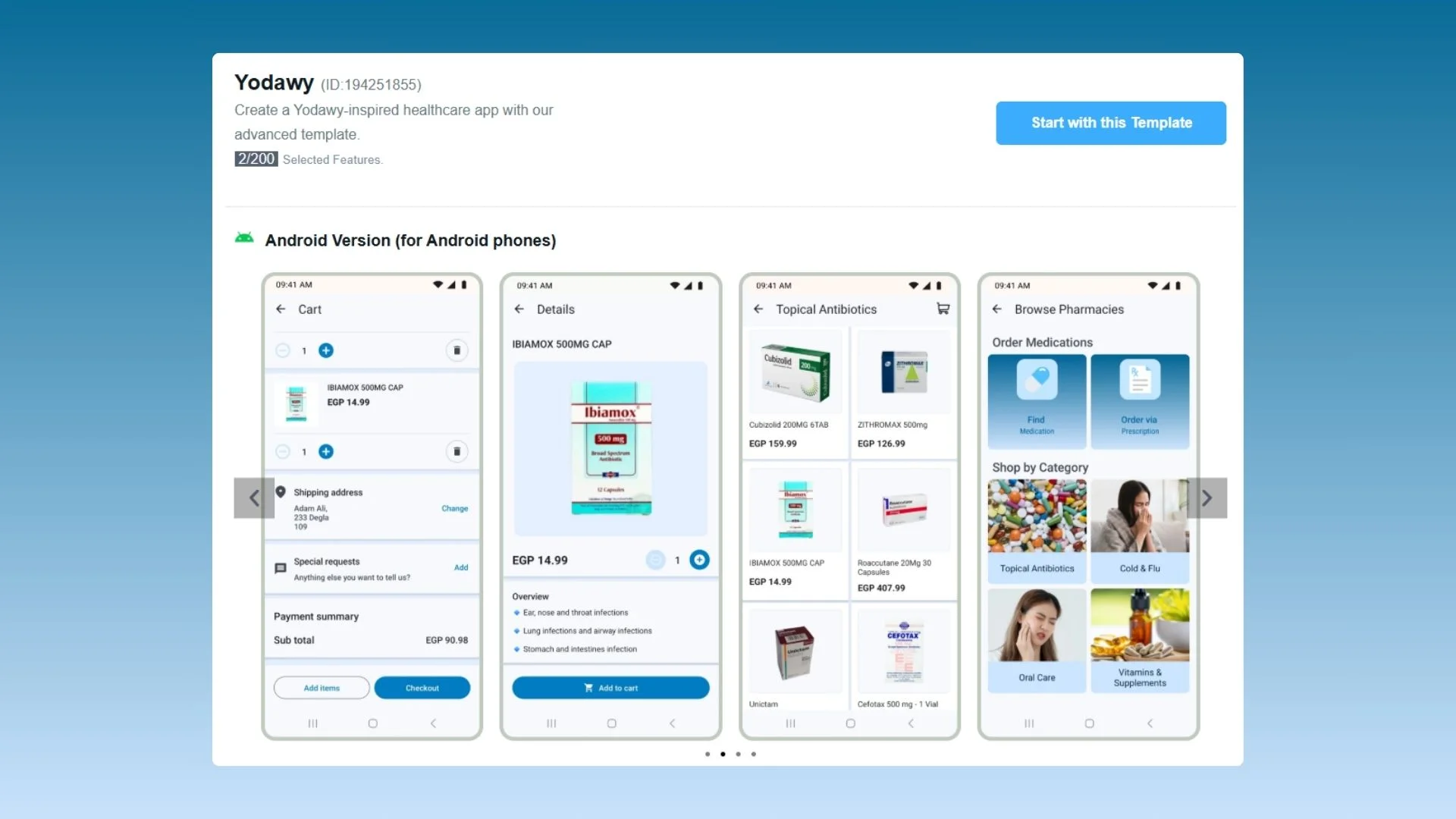 Pre-Made Pharmacy App Templates