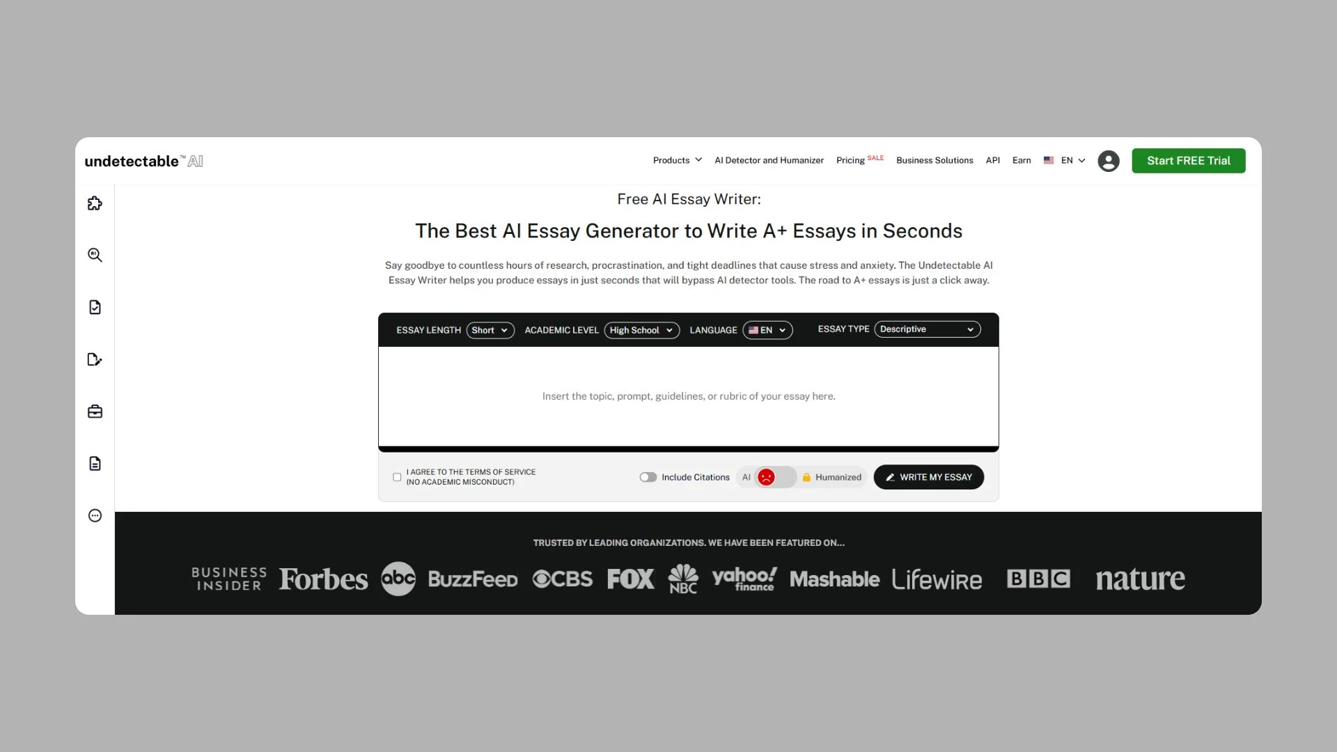Undetectable AI Essay Writer – High-Quality Essays that Bypass Detection